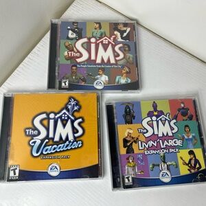 Vintage The Sims PC Game Lot (2000) + Expansion Packs Livin Large & Vacation”